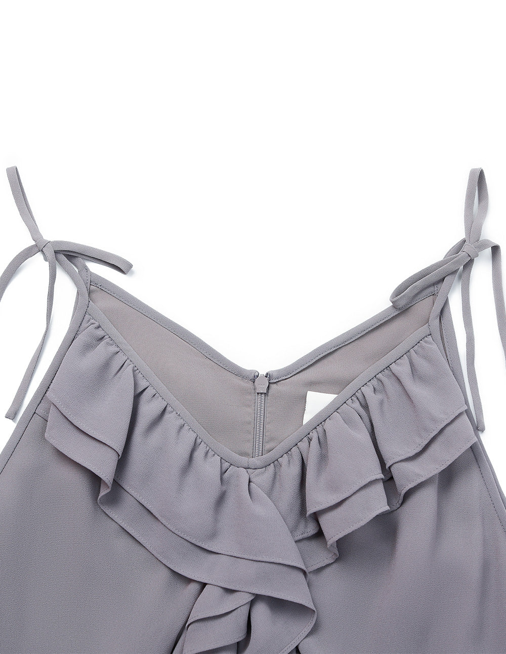 BORA AKSU V-Neck Sleeveless Ruffled-Trim Strapless Flounce-Hem Midi Dress