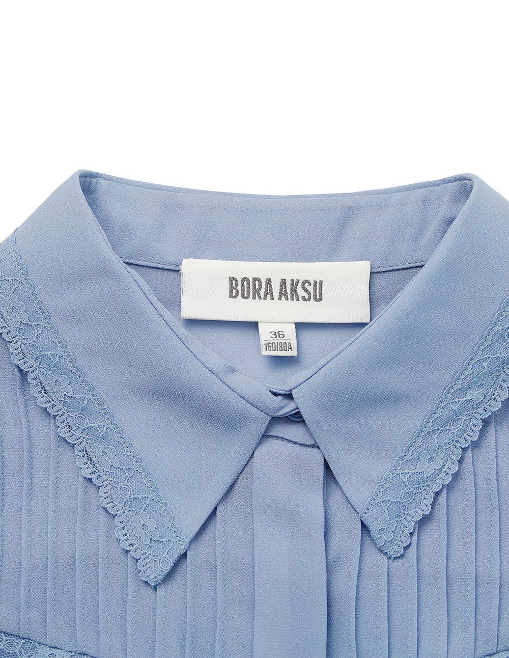 BORA AKSU Puff Sleeve Floral Trim Long-Sleeve Blouse