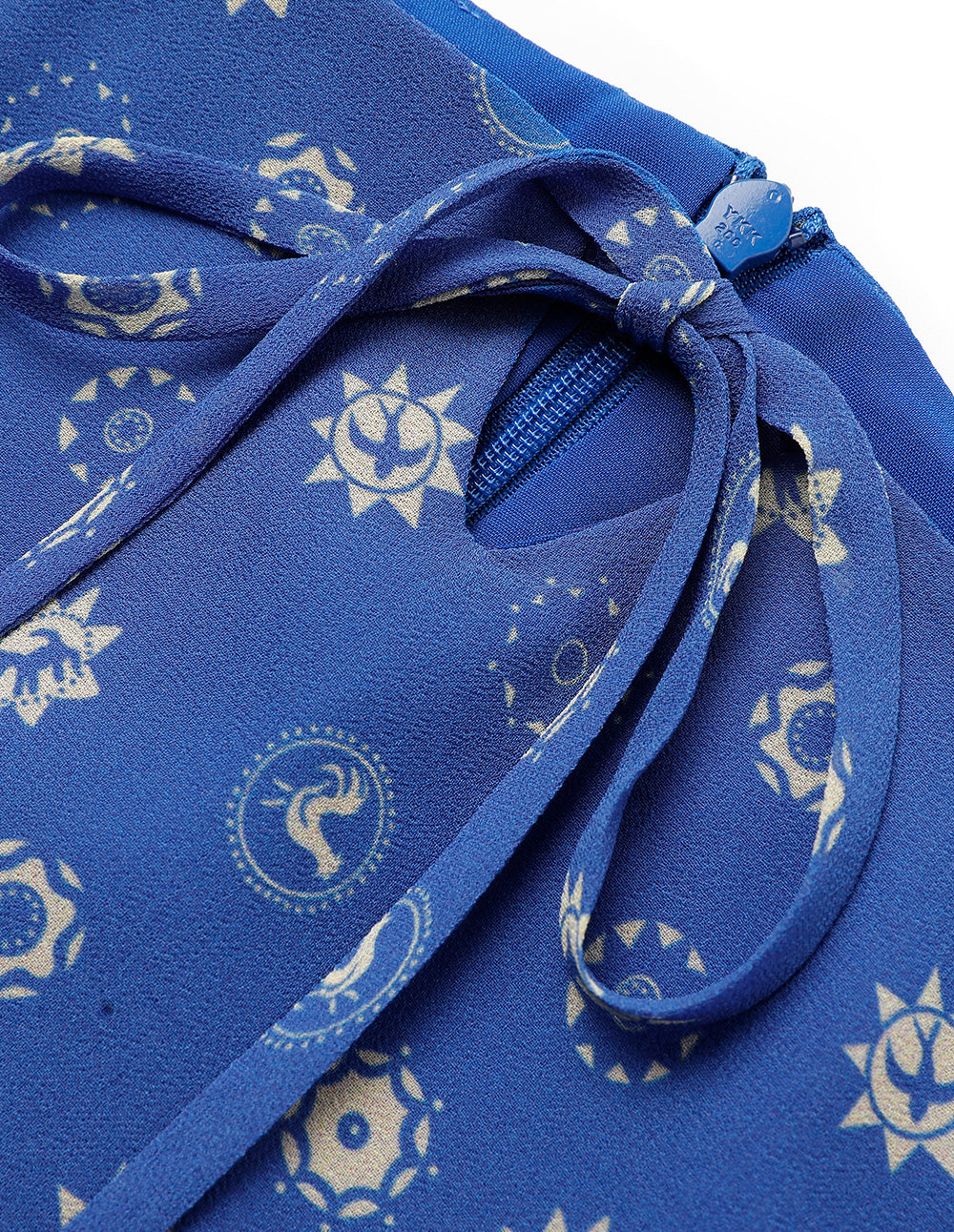 BORA AKSU Bow-Embellished Suspender Pleated Printed Dress