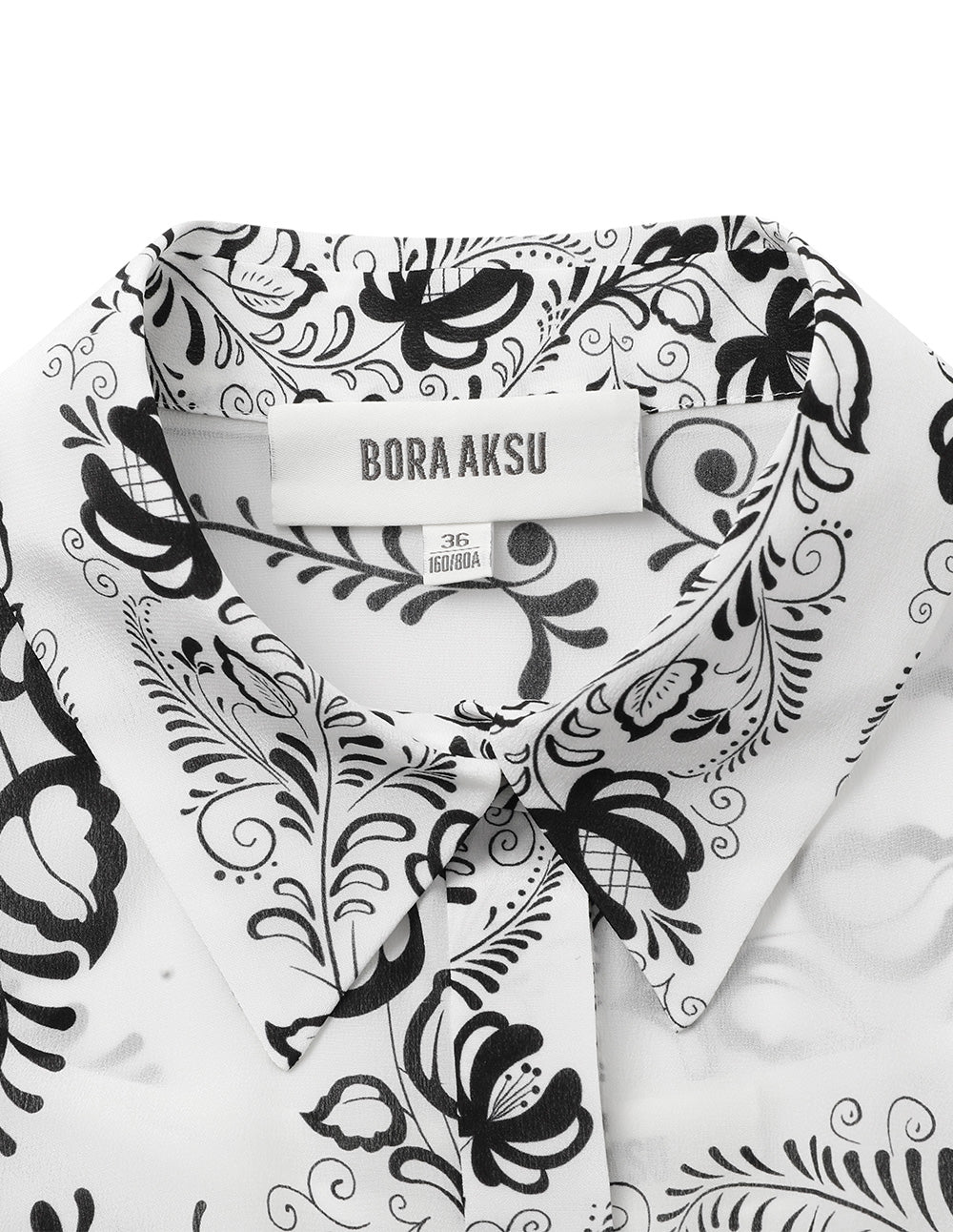 BORA AKSU Lapel Printed Shirt Top