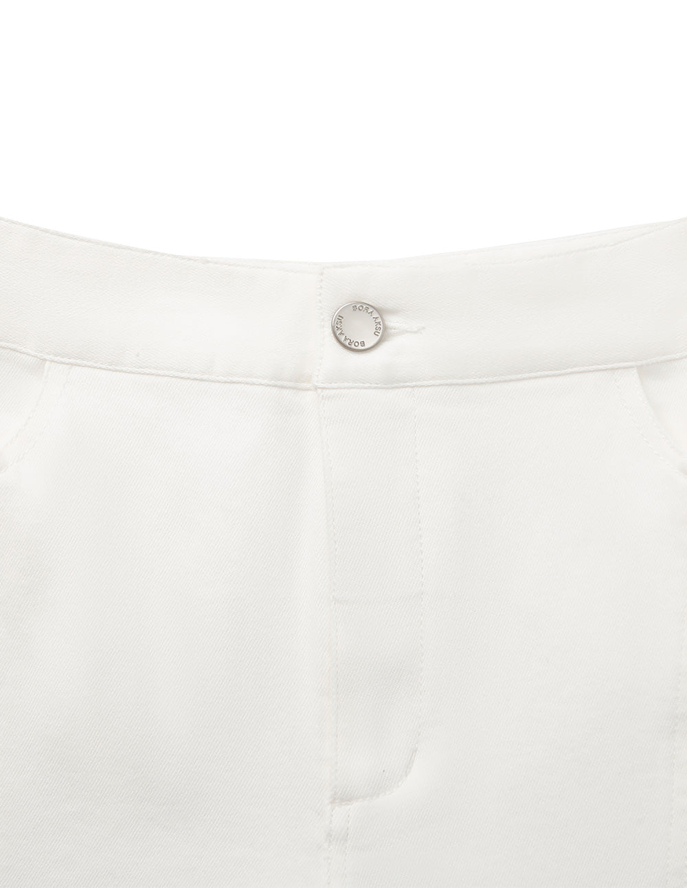 BORA AKSU Wide-Leg Straight White Denim Pants