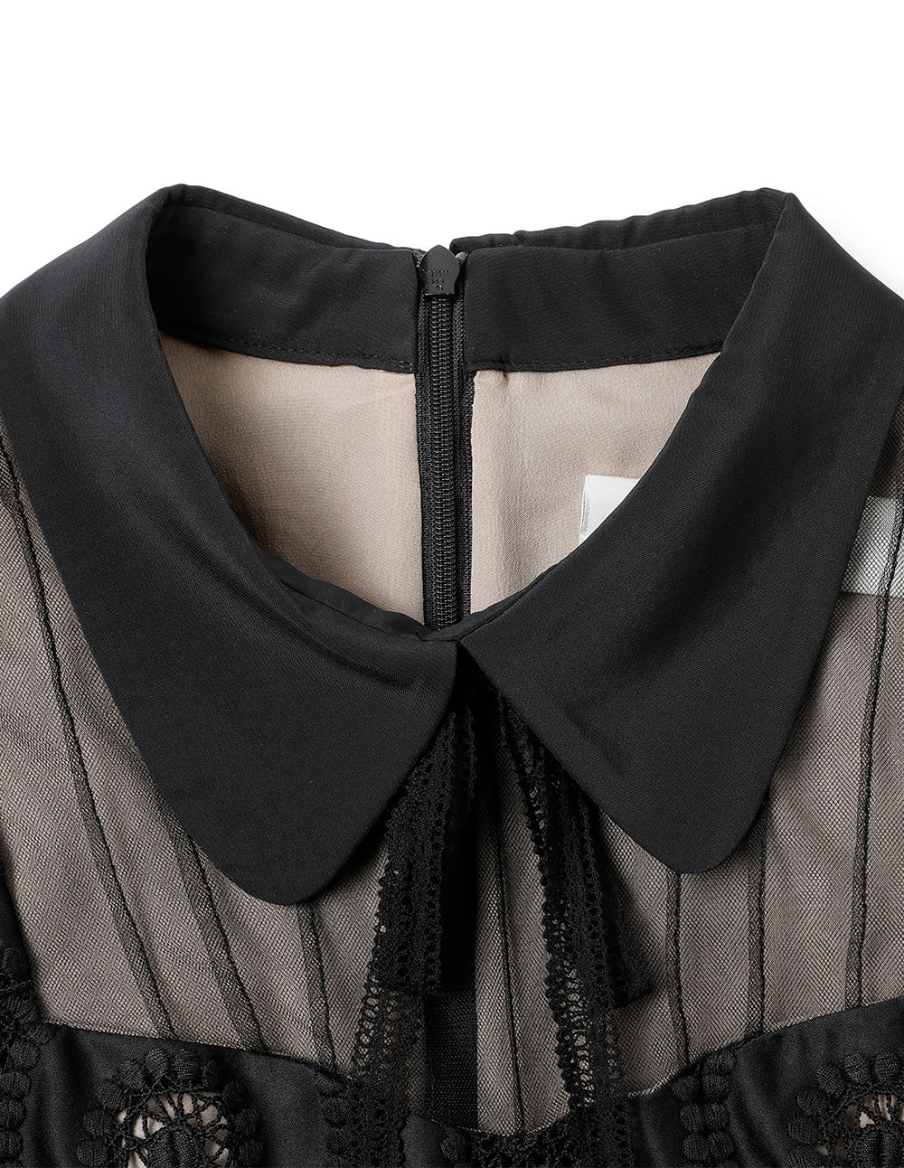 BORA AKSU French Sweet Puff Sleeve Waist Lace Dress