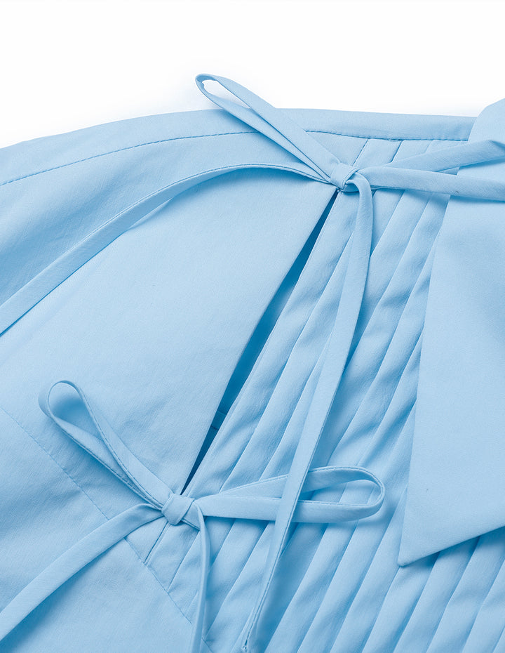 BORA AKSU Tailored Puff Sleeves And Hollow Bow Decoration On The Shoulders Blouse