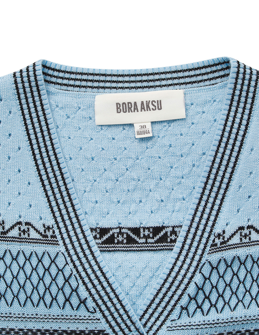 BORA AKSU Polka Dot V-Neck Jacquard Wool Cardigan