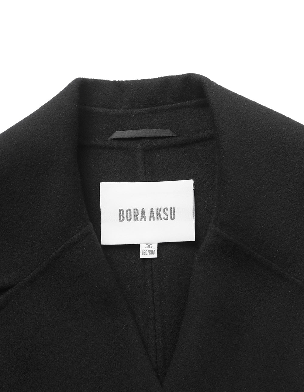 BORA AKSU Lapel Double-Breasted Waisted Wool Double-Faced Coat