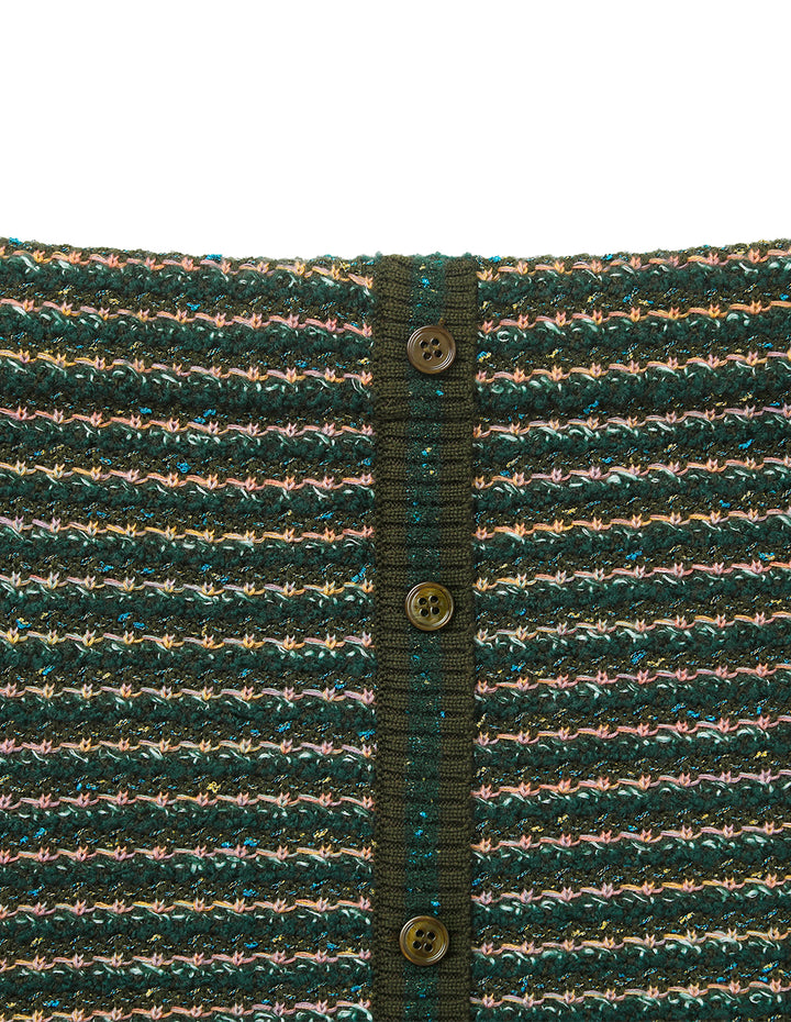 BORA AKSU Straight Pencil Blue-Green Variegated Knit Skirt