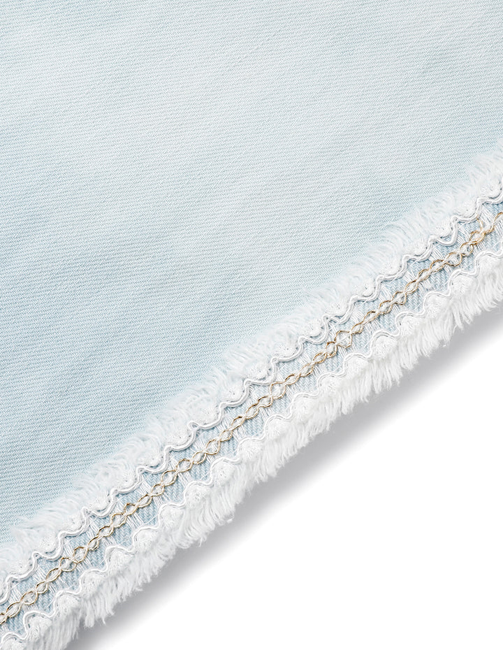 BORA AKSU Casual And Versatile White Washed Denim Wide-Leg Pants