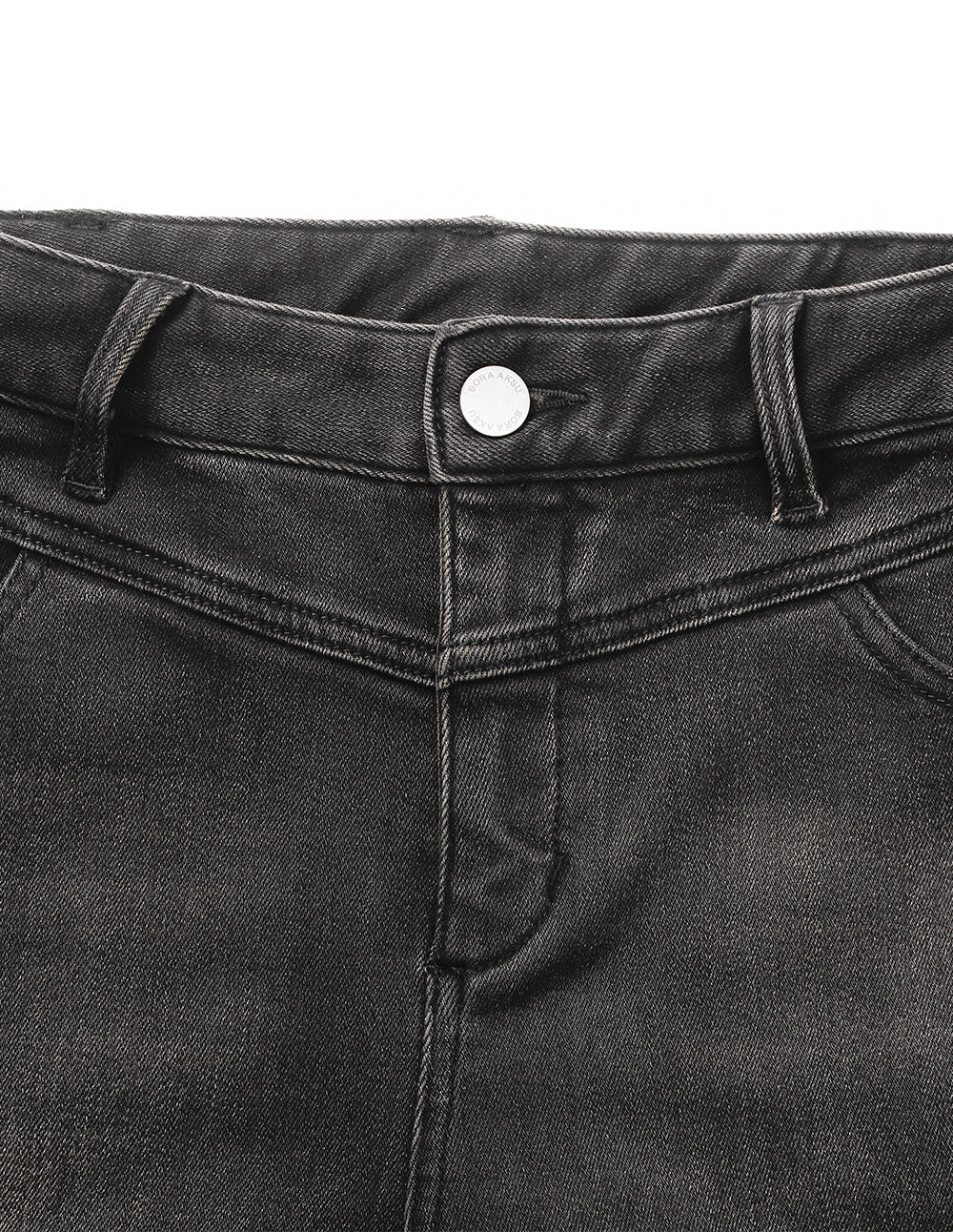 BORA AKSU High-Waisted Washed Gray Relaxed Fit Straight Leg Jeans