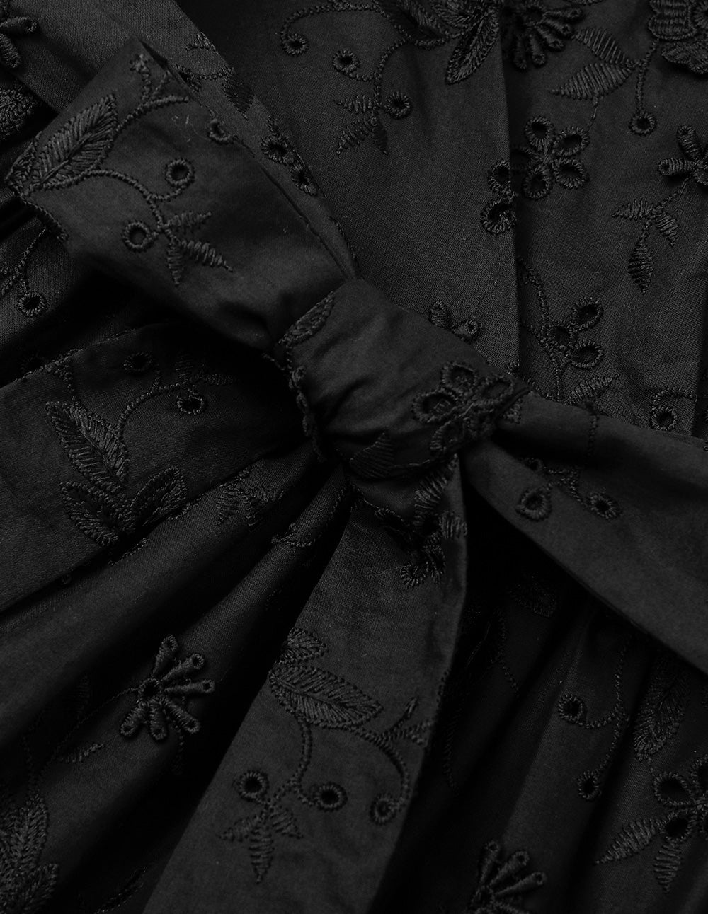 BORA AKSU V-Neck Wrap Hollow Out Floral Embroidered Midi Dress