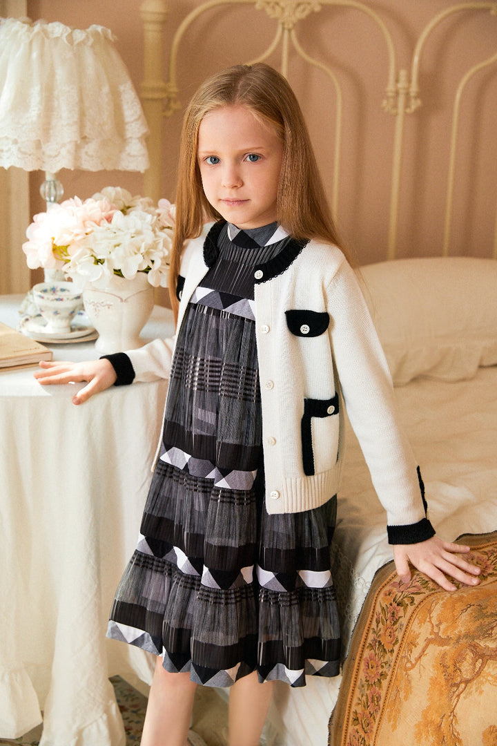 BORA AKSU KIDS Pearl White Signature Cardigans