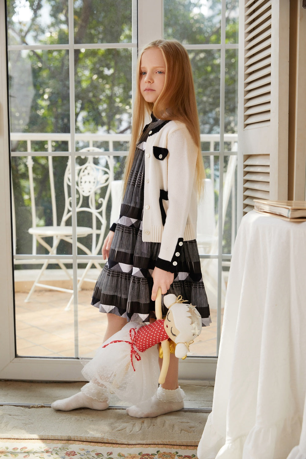 BORA AKSU KIDS Pearl White Signature Cardigans