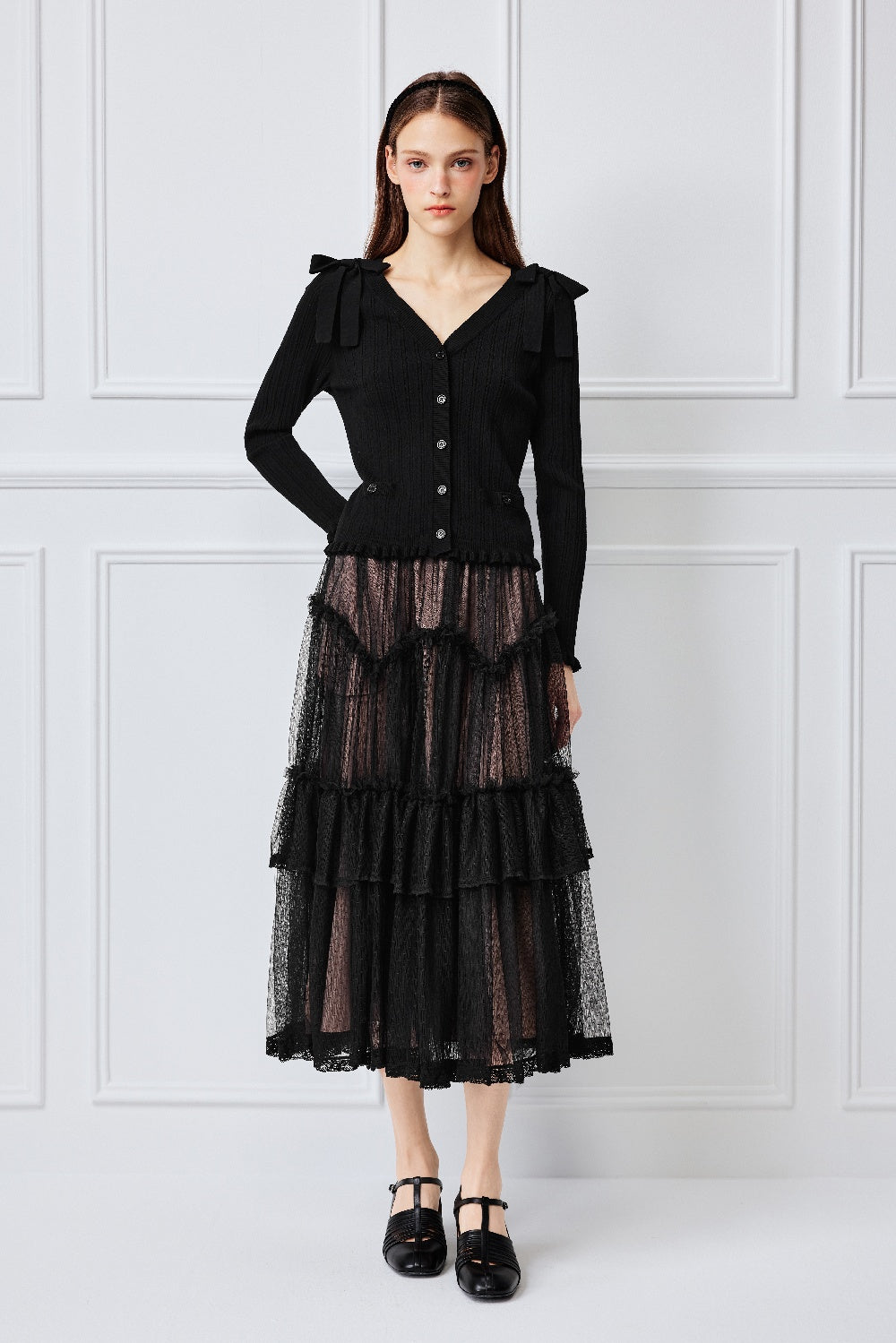 BORA AKSU Black Textured Knit Cardigans