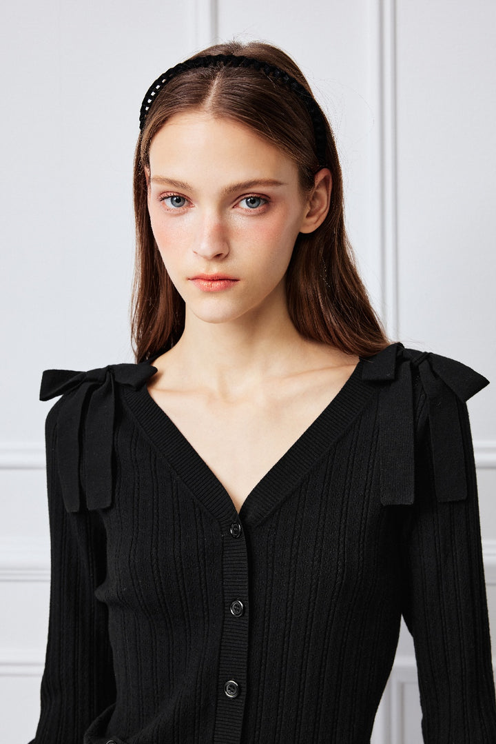 BORA AKSU Black Textured Knit Cardigans