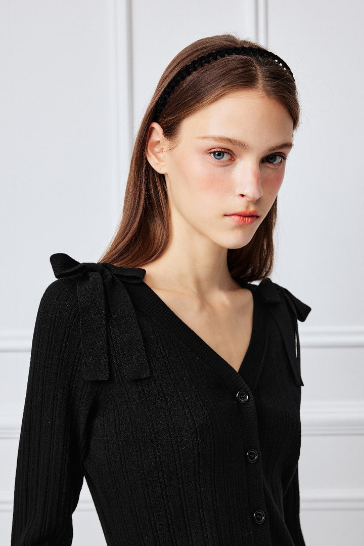 BORA AKSU Black Textured Knit Cardigans