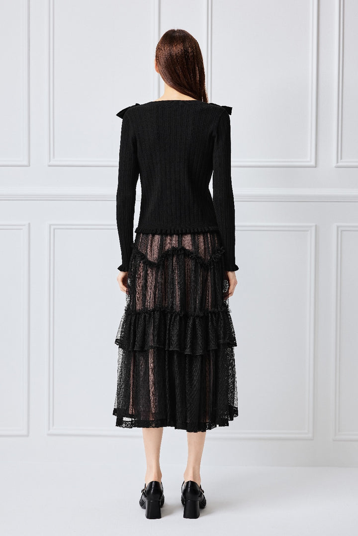 BORA AKSU Black Textured Knit Cardigans