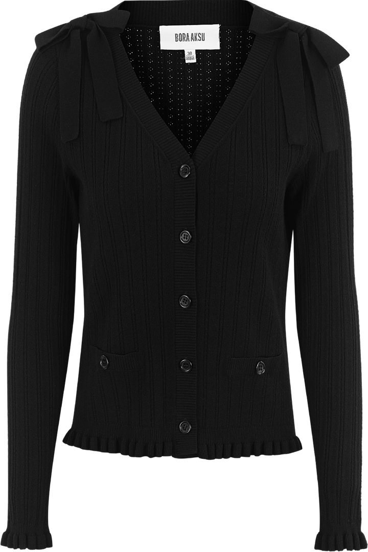 BORA AKSU Black Textured Knit Cardigans