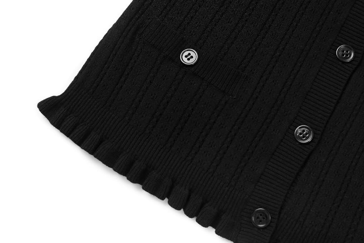 BORA AKSU Black Textured Knit Cardigans