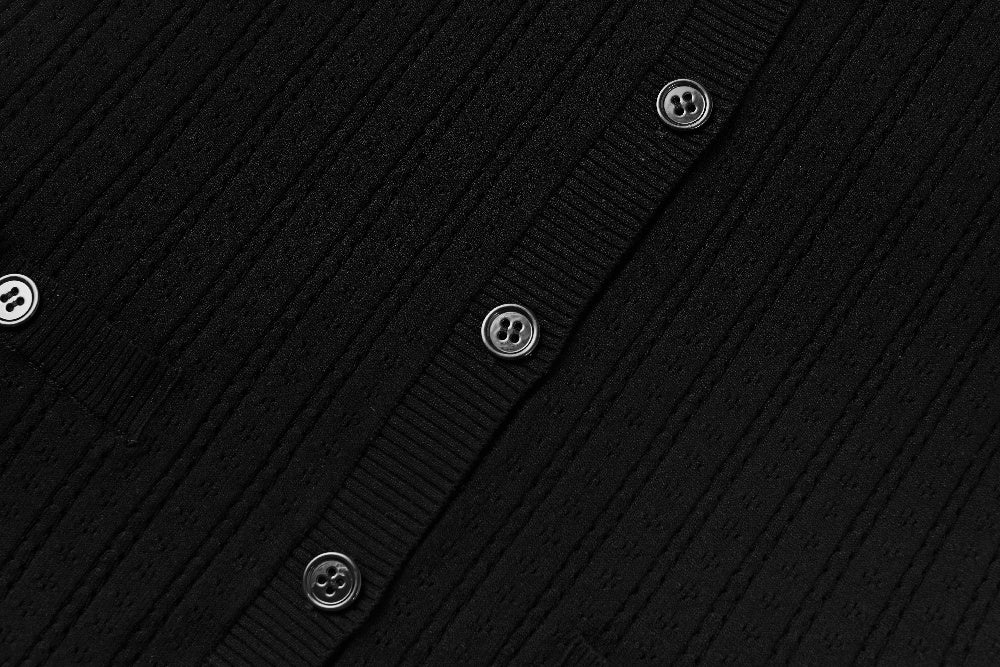 BORA AKSU Black Textured Knit Cardigans