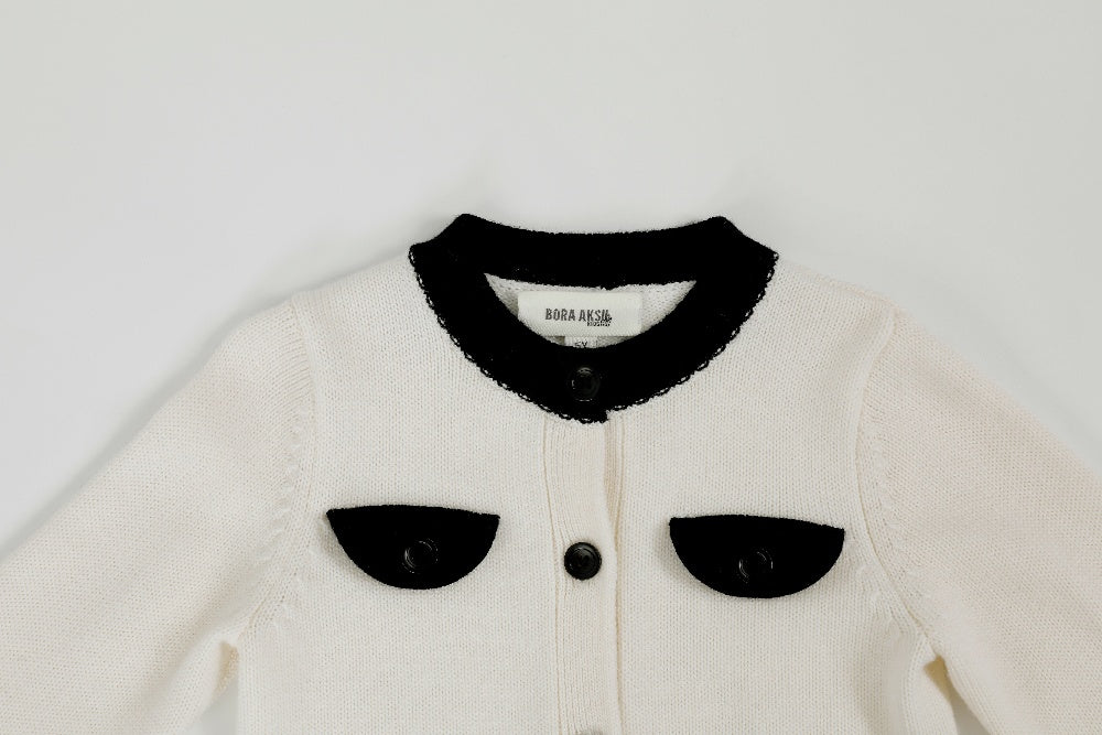 BORA AKSU KIDS Pearl White Signature Cardigans