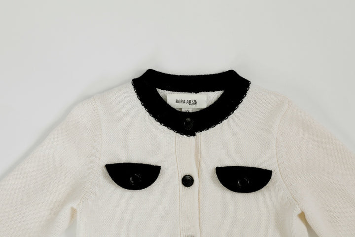 BORA AKSU KIDS Pearl White Signature Cardigans