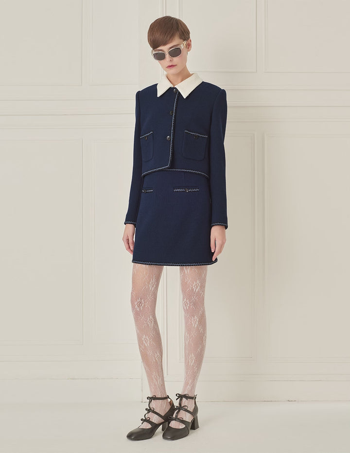 BORA AKSU Lace-Embellished A-Line Short Skirt