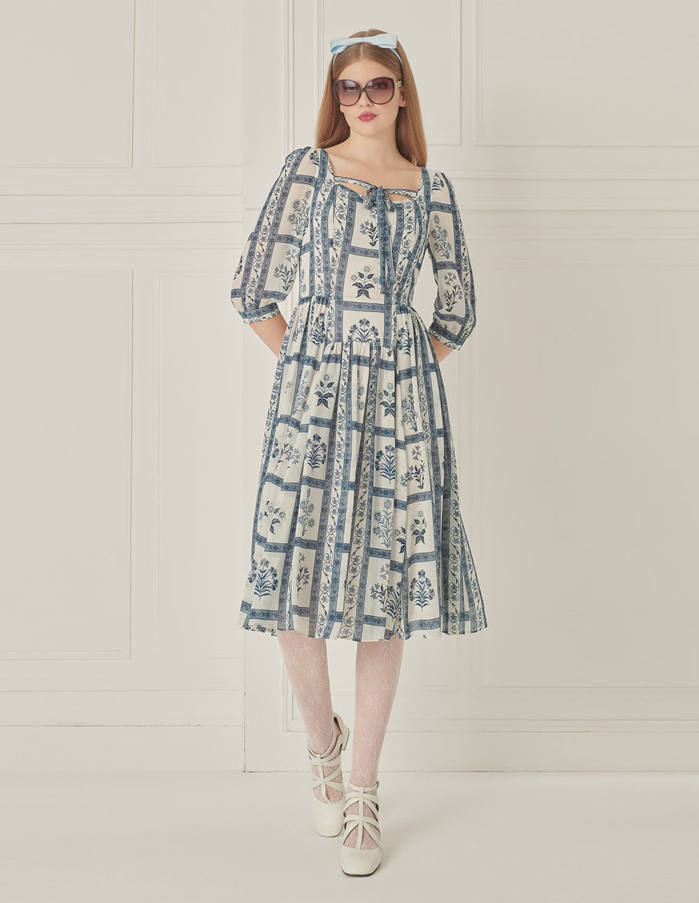 BORA AKSU Puff Sleeve Printed Dress
