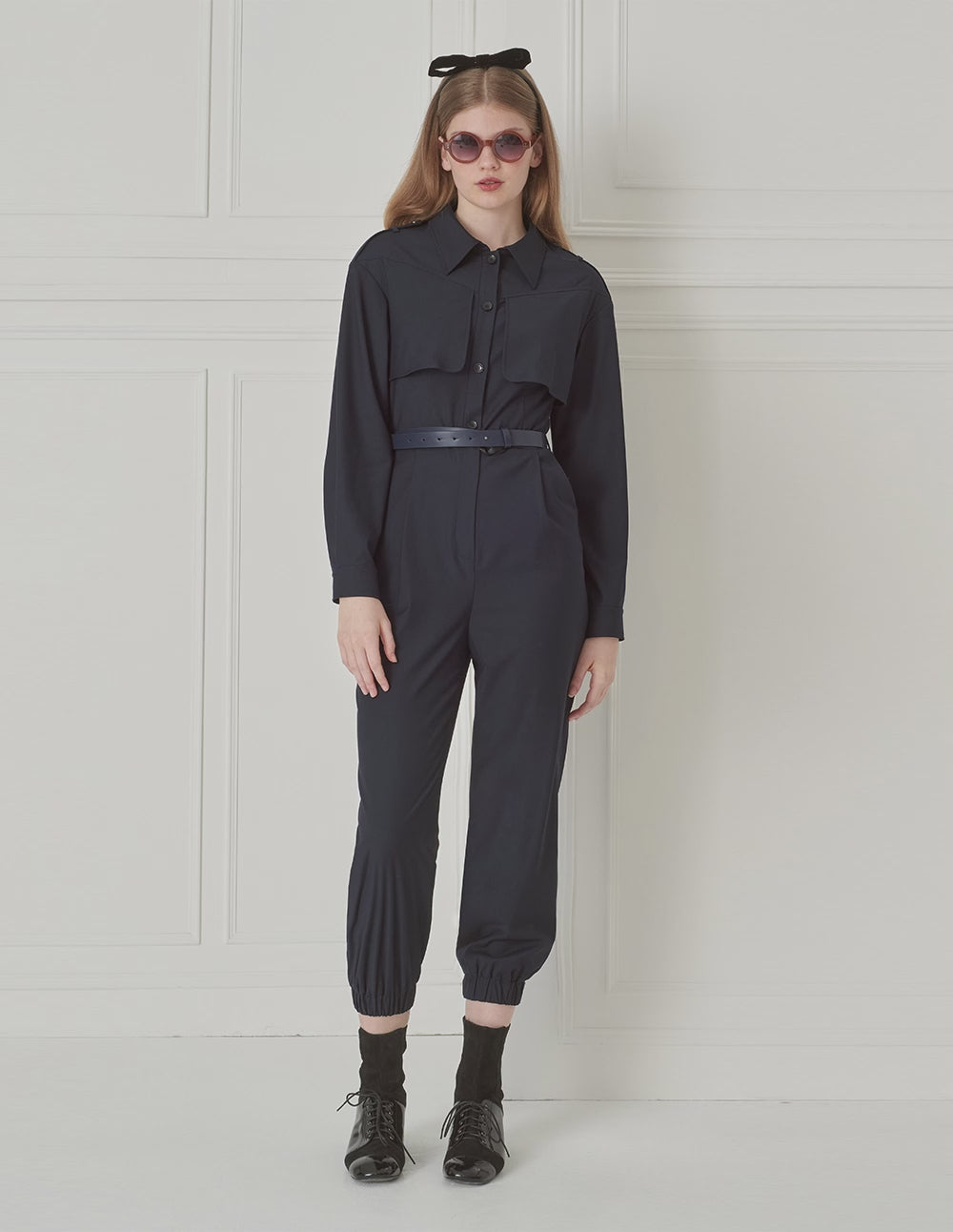 BORA AKSU Utility Style Lapel Belt Jumpsuit