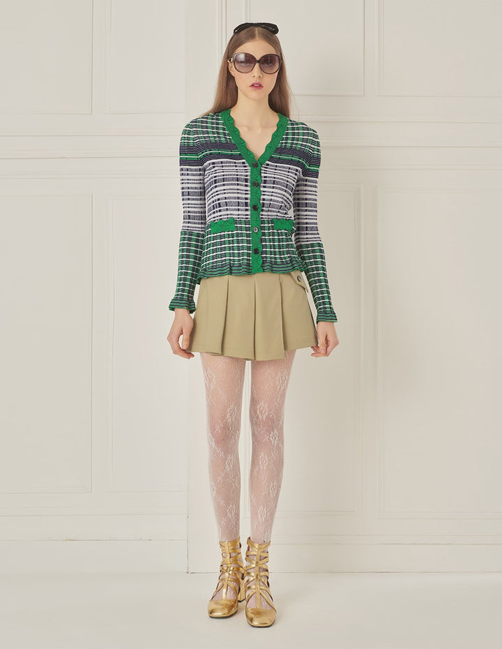 BORA AKSU Khaki Pleated Culottes With Asymmetrical Design