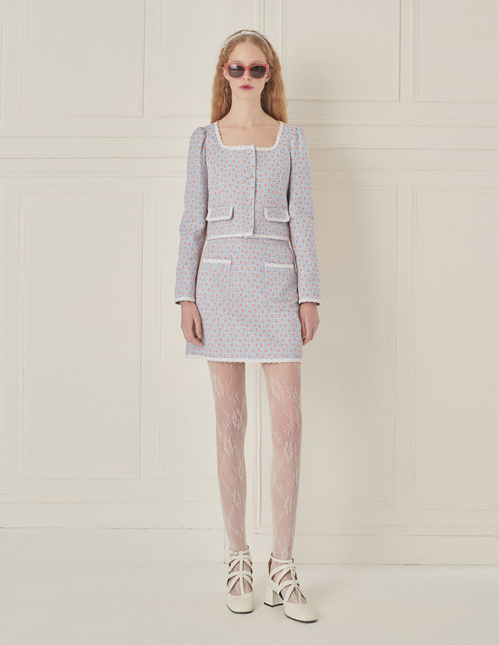 BORA AKSU Vintage Lace Jacquard Skirt