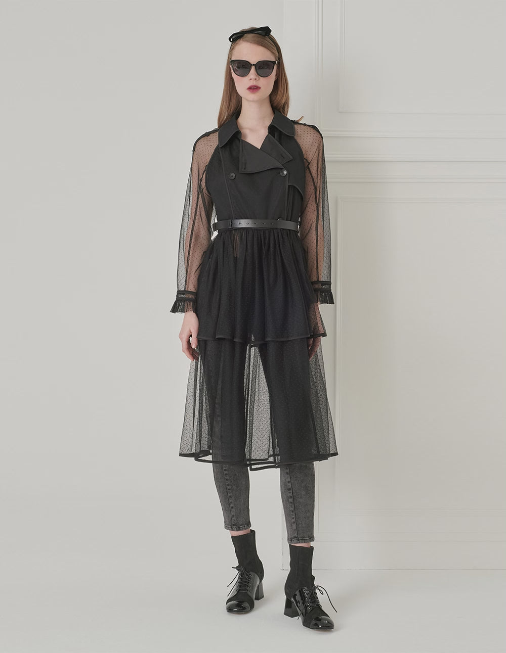 BORA AKSU Polka-Dot Tuile Splicing Windbreaker