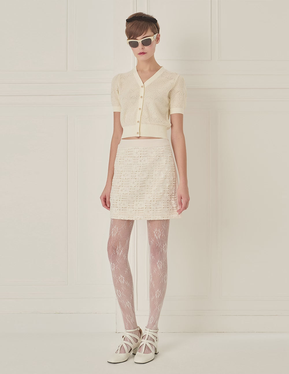 BORA AKSU French Lace Patchwork Skirt
