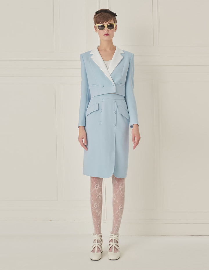 BORA AKSU Double Breasted Side Slit Skirt