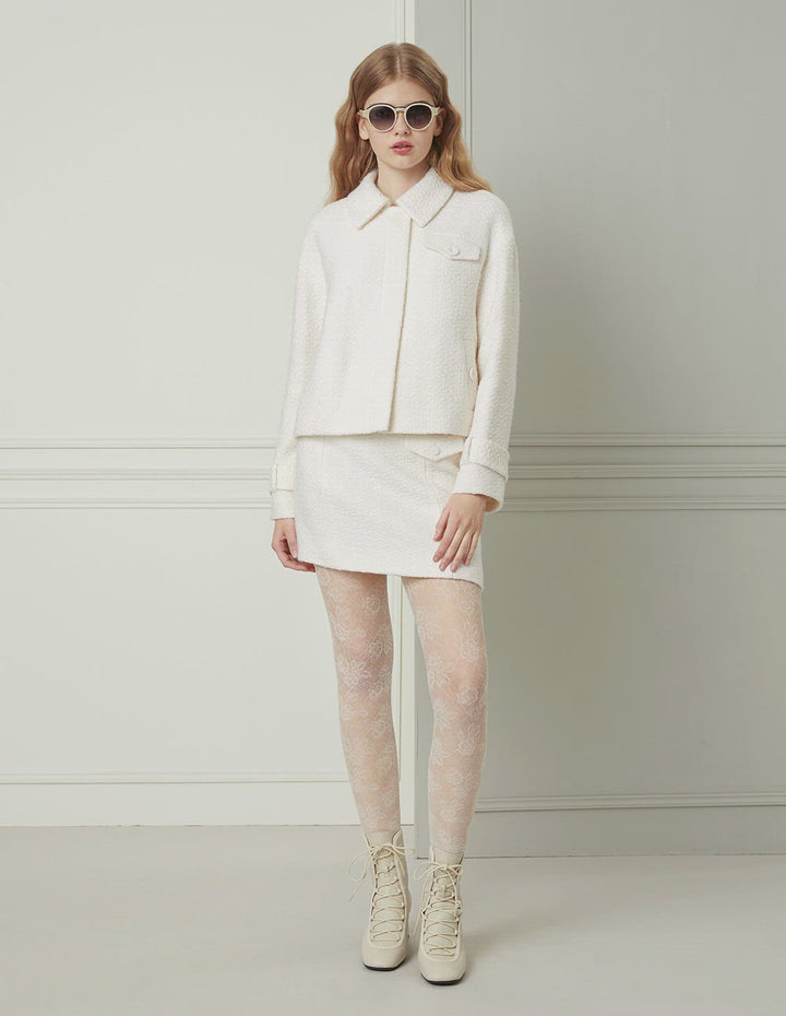 BORA AKSU Flap Pocket A-Line Mini Skirt