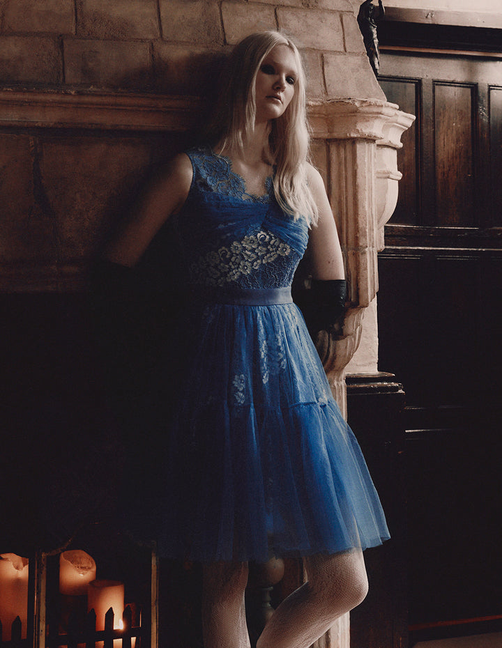 BORA AKSU Lace And Tulle Mini Flare Dress