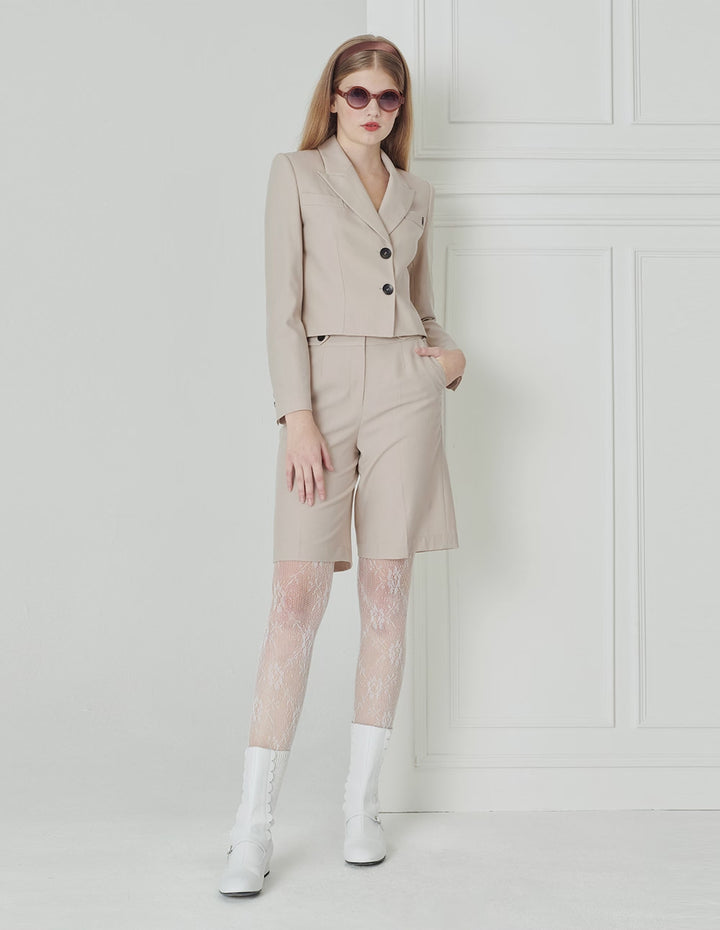 BORA AKSU Apricot Cropped Suit Shorts