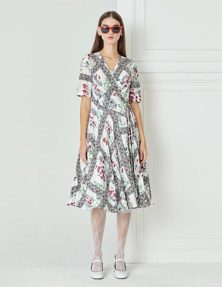BORA AKSU Garden Of Eden Silk Floral Print Dress