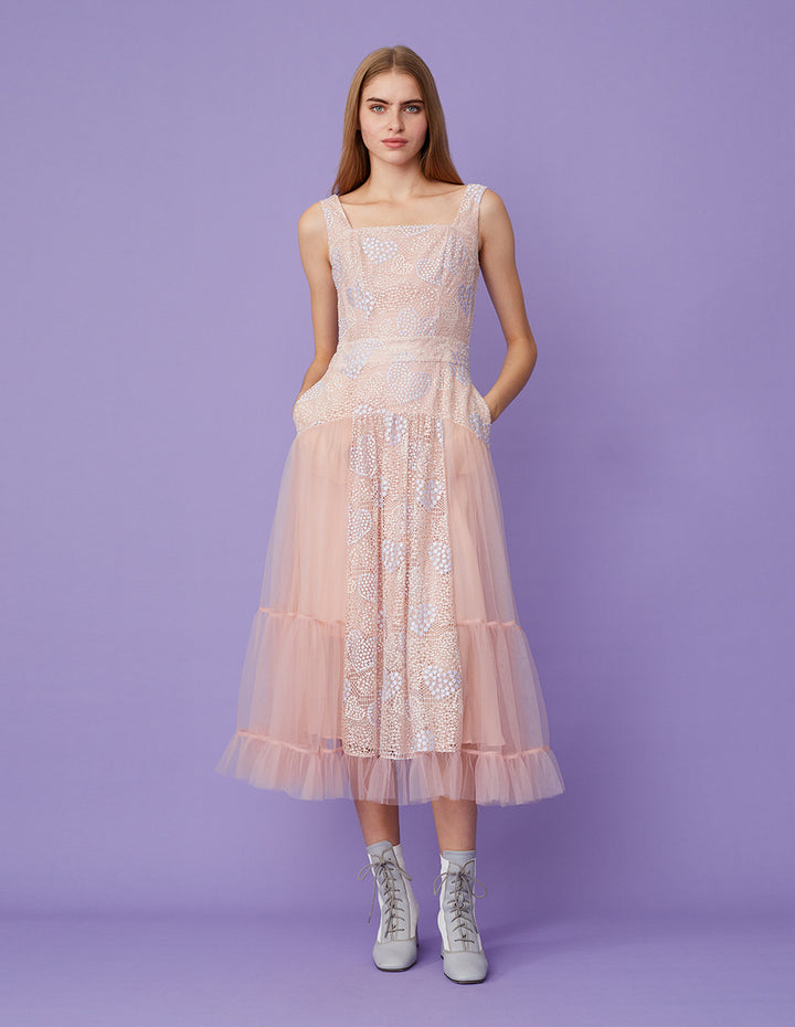 BORA AKSU Lace And Tulle Maxi Sleeveless Dress