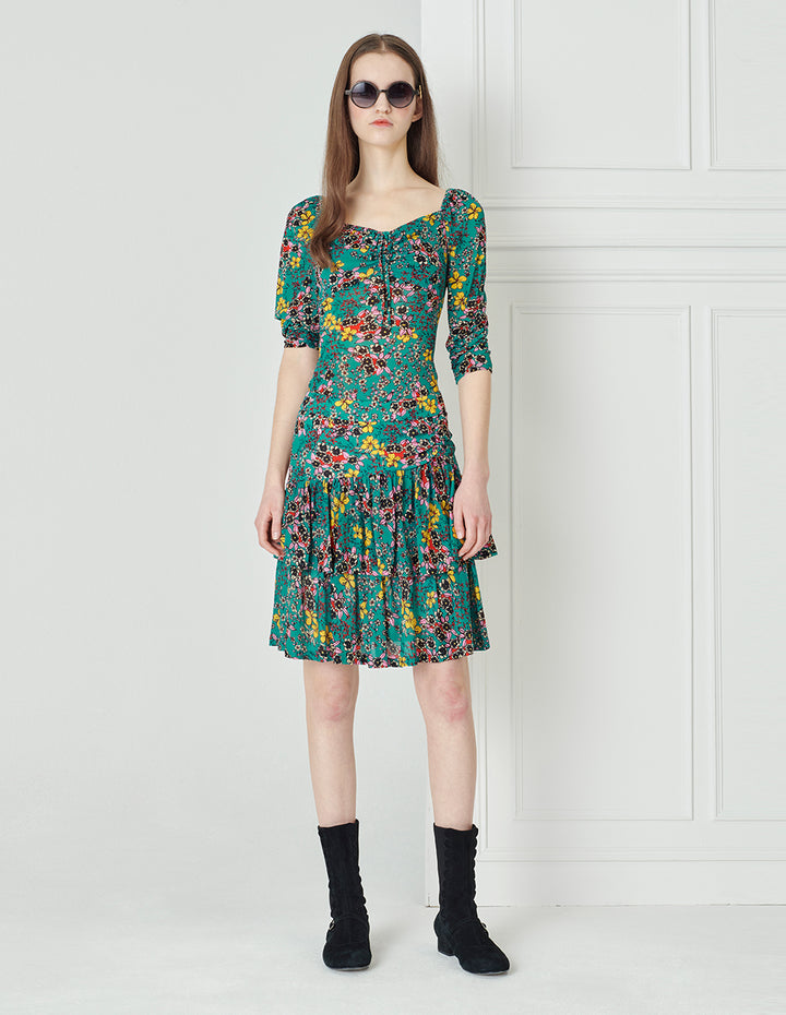 BORA AKSU Retro Court Style Generous Collar Printed Top