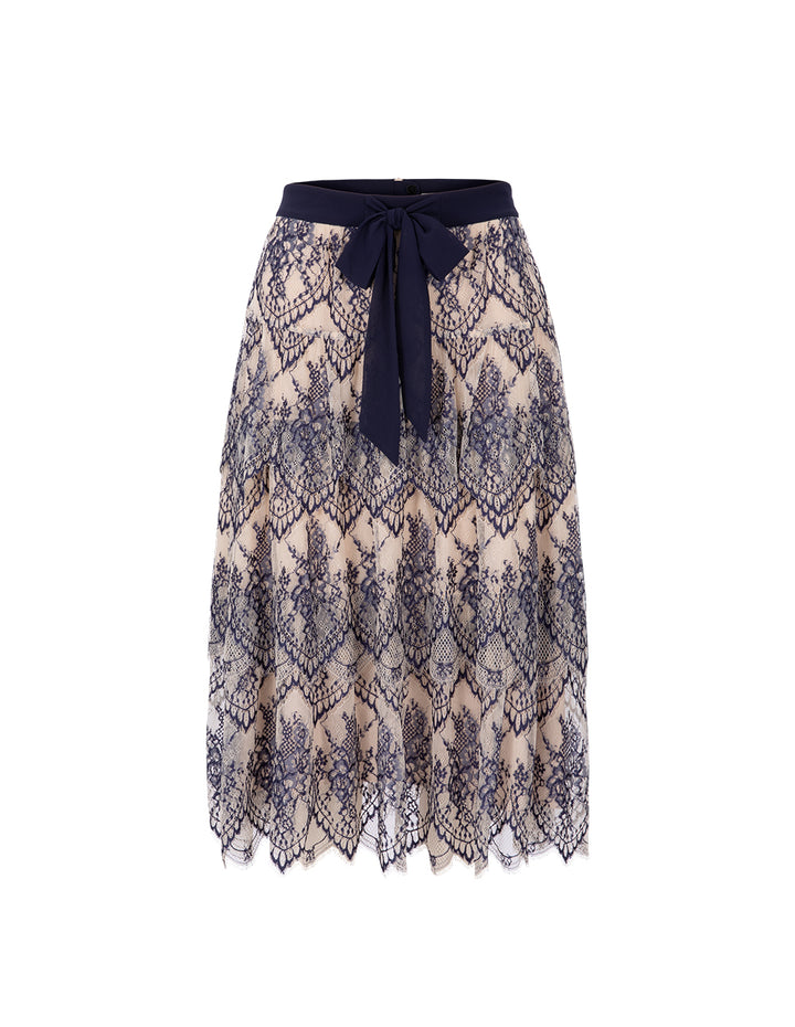 BORA AKSU Apricot Blue Lace Short Skirt