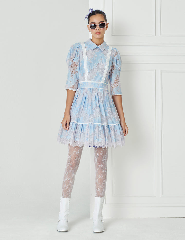 BORA AKSU French Court Peter Wind Neck Lace Dress