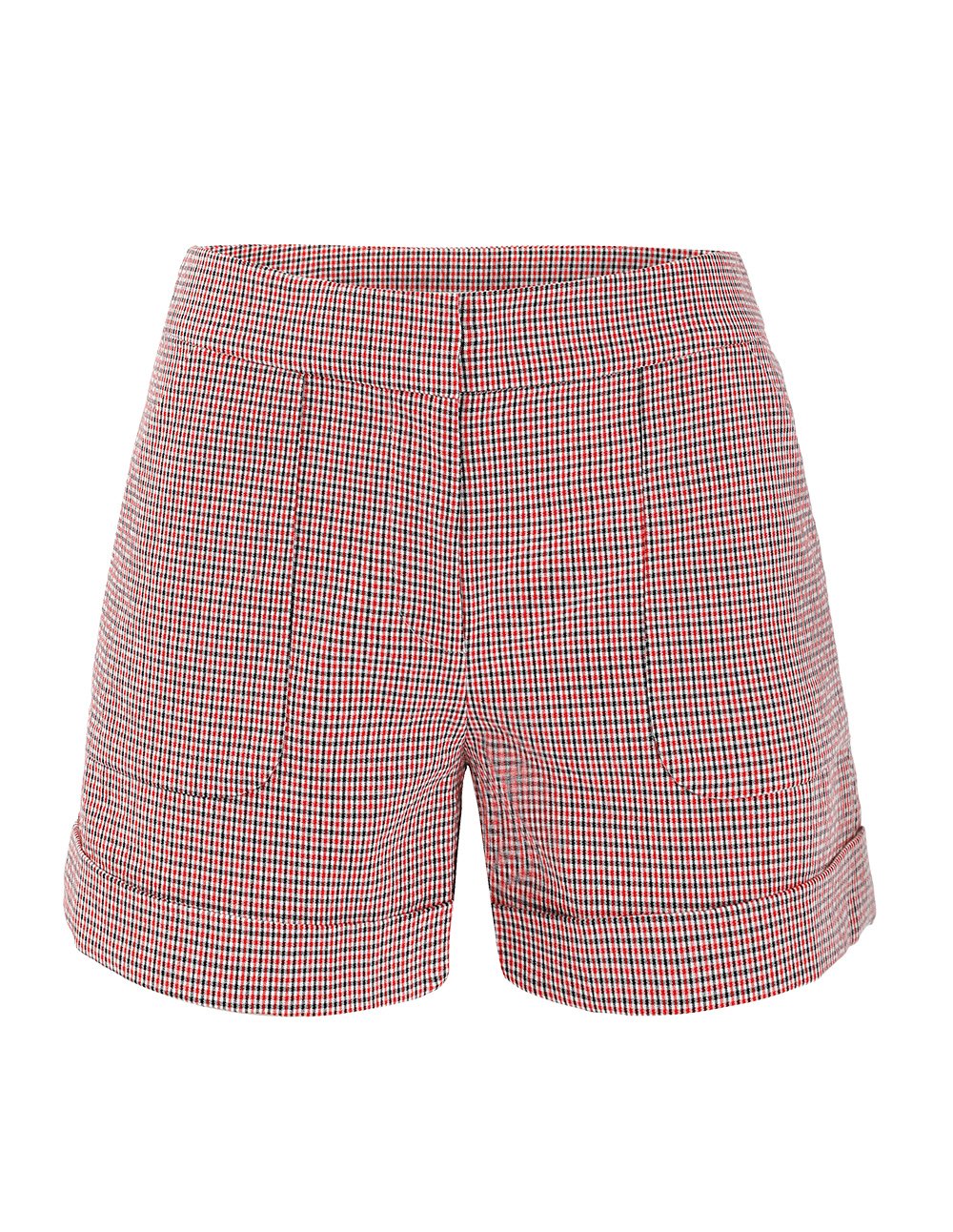 BORA AKSU Gingham Pattern Slim Fit Roll Leg Shorts