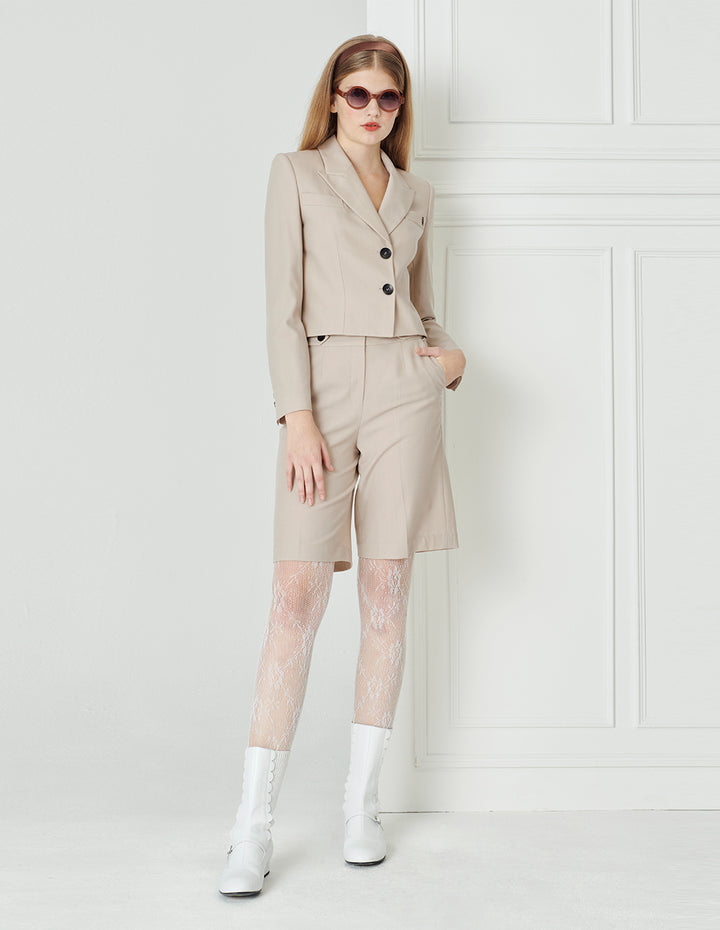 BORA AKSU Apricot Cropped Suit Shorts