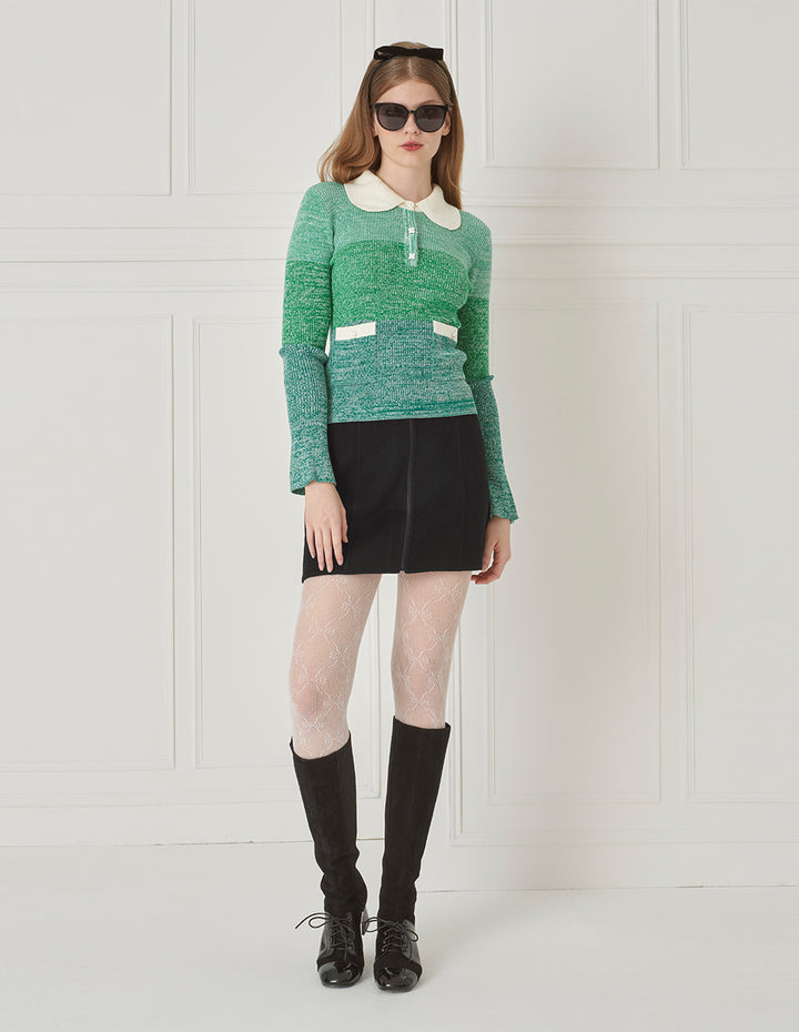 BORA AKSU Zip-Embellished Wool Reversible Skirt