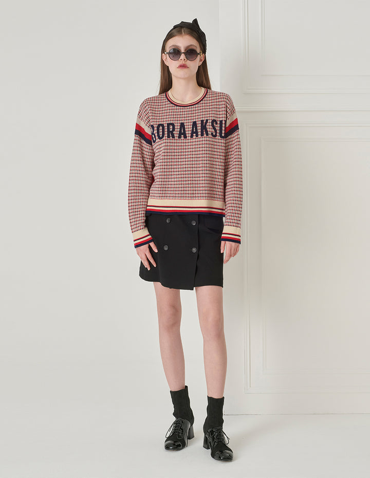 BORA AKSU Elegant All-Match Triple-Acetate Lapped Double-Breasted Skirt