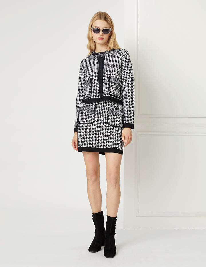 BORA AKSU Houndstooth Knitted Skirt