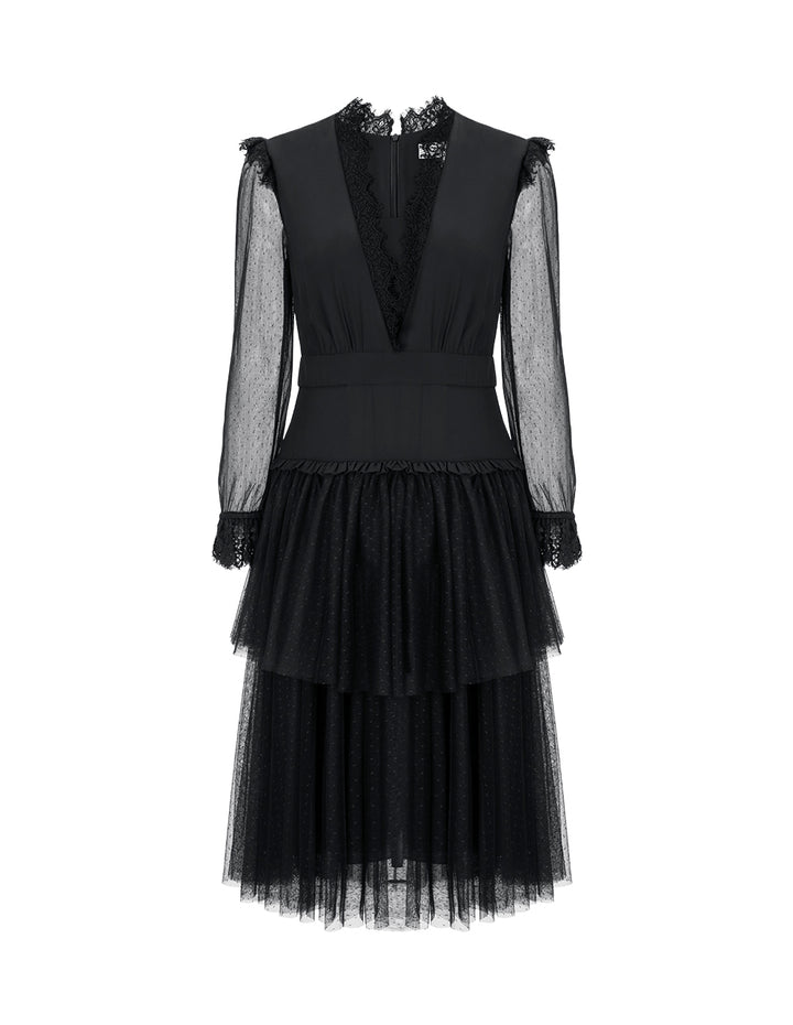 BORA AKSU Lace Panelled Mesh Dress