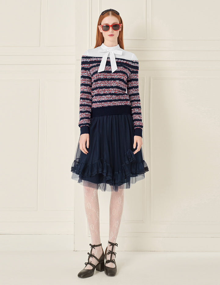 BORA AKSU Layered Mesh Patchwork Skirt