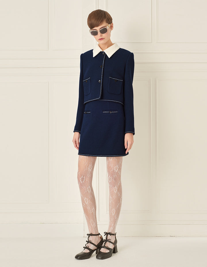 BORA AKSU Lace-Embellished A-Line Short Skirt