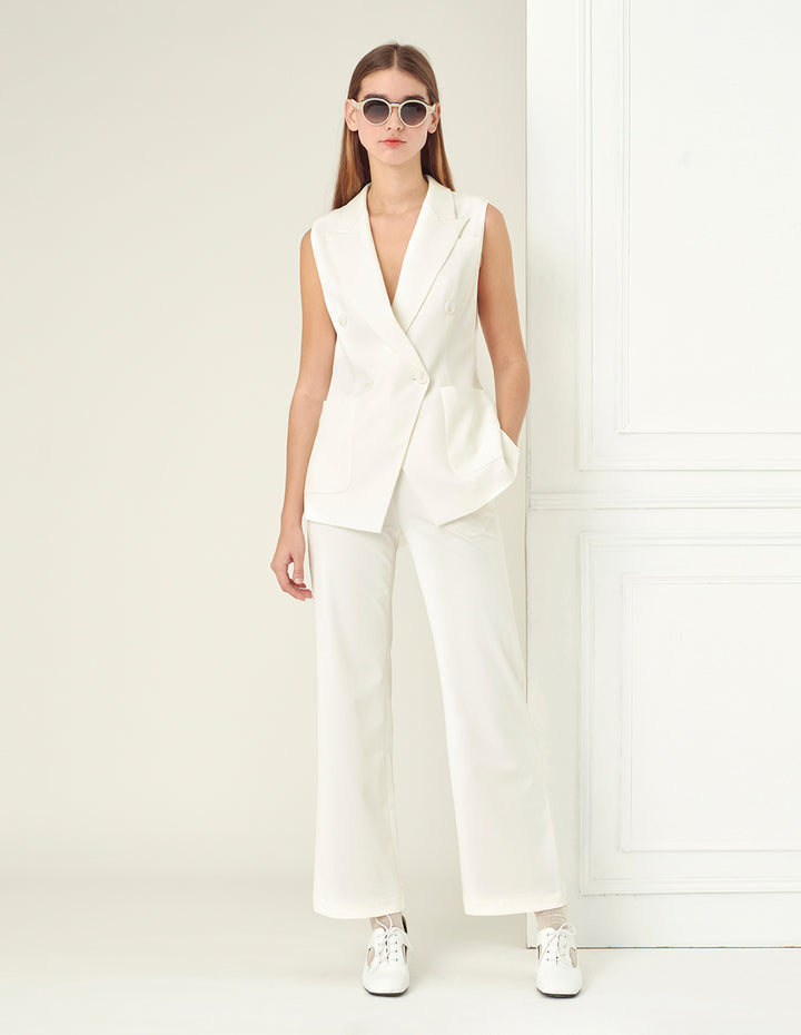 BORA AKSU Peak lapel design pure white Vest