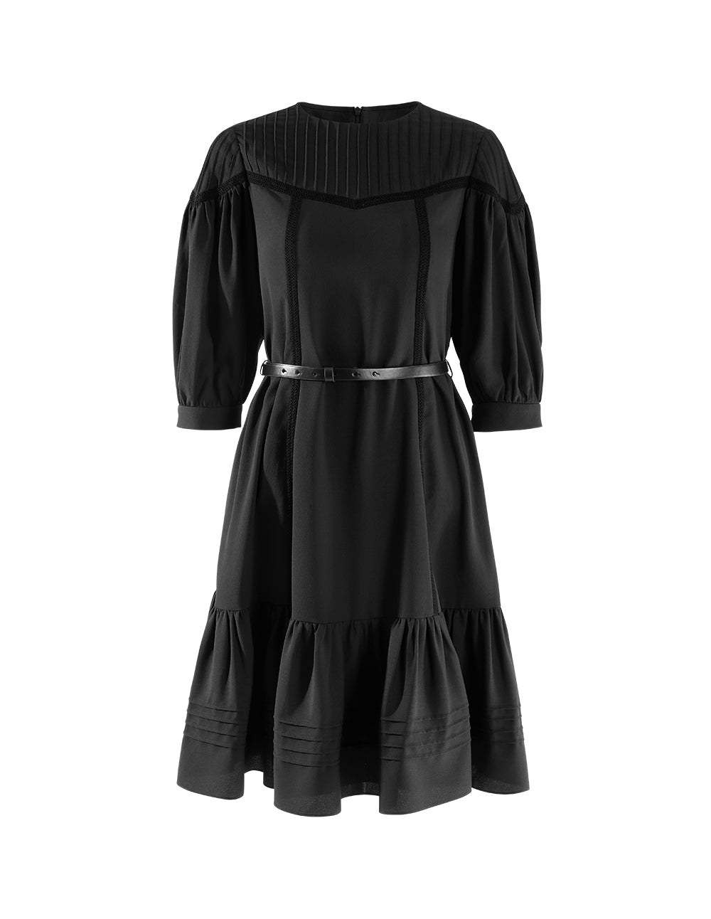 BORA AKSU Lace Lotus Leaf Stitching Dress